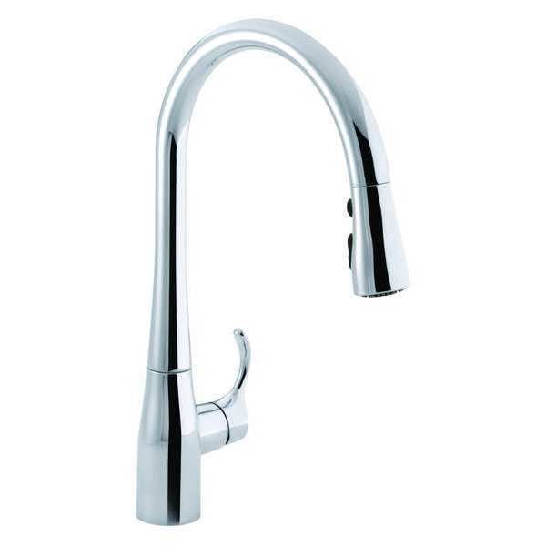 Manual, Single Hole Mount, 1, 3 Hole Gooseneck Pull Out Kitchen Faucet