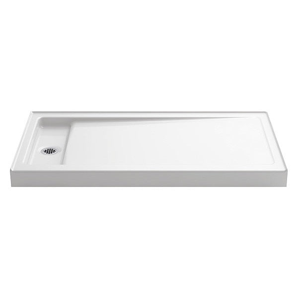 Shower Base, Cast Iron, White, 4