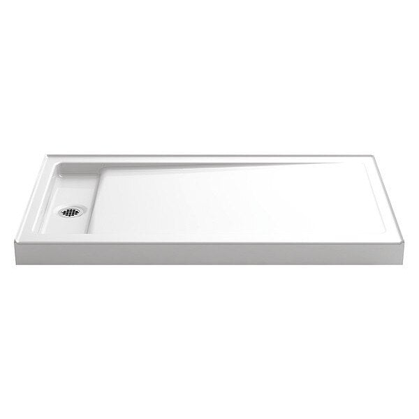 Shower Base, Cast Iron, White, 4