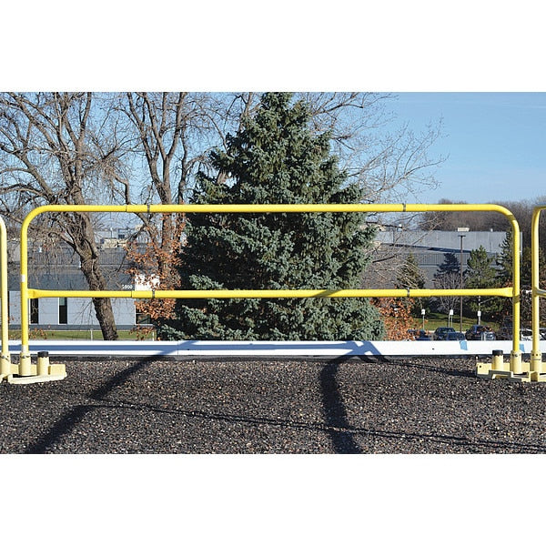 Guardrail, 10ft L, Steel, Adjustable, Yellow