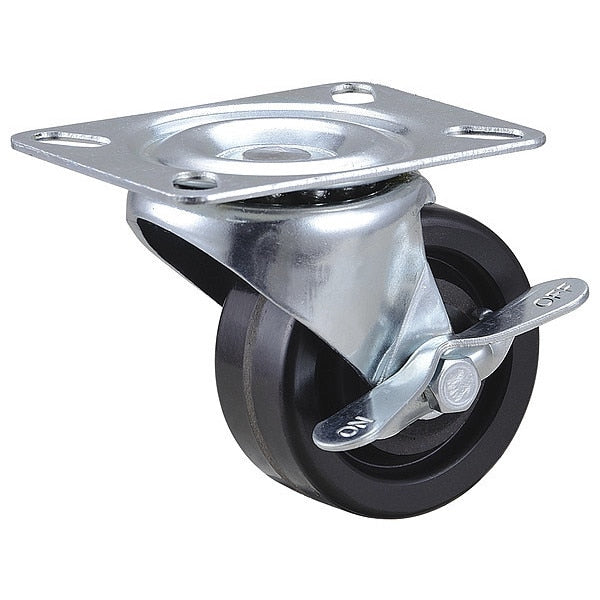 Standard Plate Caster, Swivel, 225 lb.