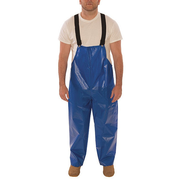Rain Bib Overall, 2XL, Blue, Polyurethane
