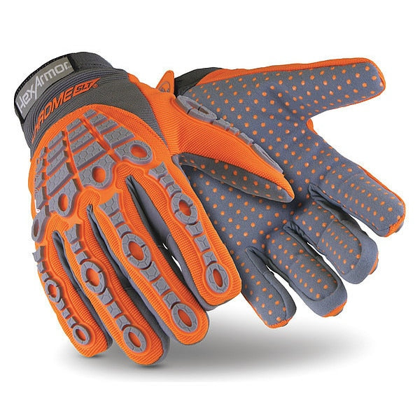 Cut Resistant Impact Gloves, A6 Cut Level, Uncoated, M, 1 PR