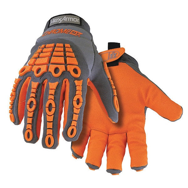 Cut Resistant Impact Gloves, A6 Cut Level, Uncoated, M, 1 PR
