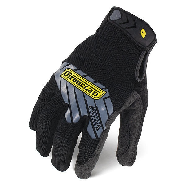 Mechanics Touchscreen Gloves, M, Black/Silver, Single Layer, Polyester