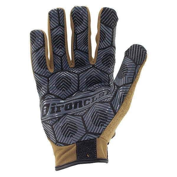 Mechanics Touchscreen Gloves, S, Tan/Silver, Single Layer, Polyester
