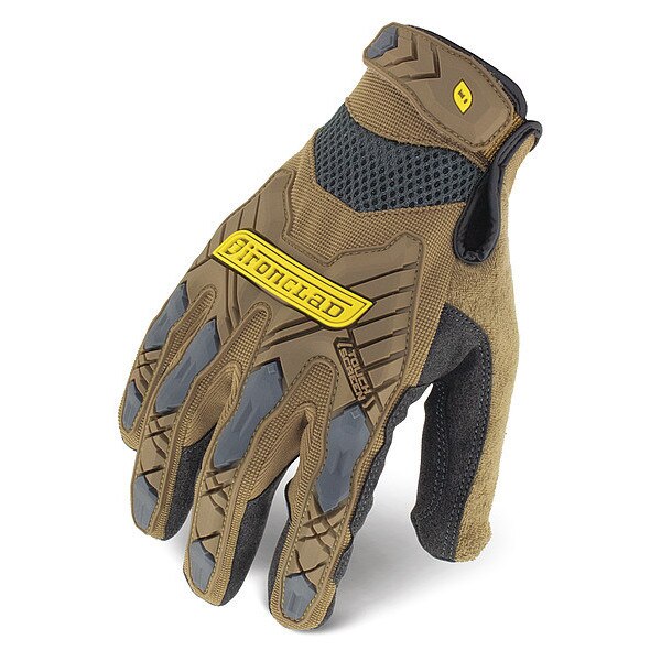 Impact Resistant Gloves, Sz M, Brown, PR