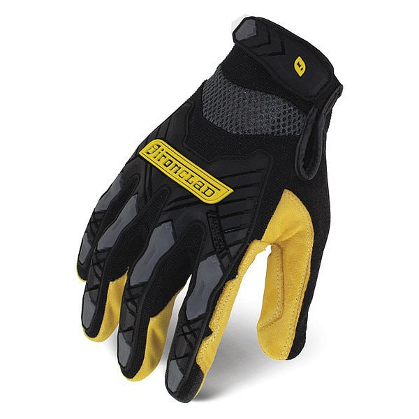 Impact Resistant Gloves, Sz M, Blk/Ylw, PR