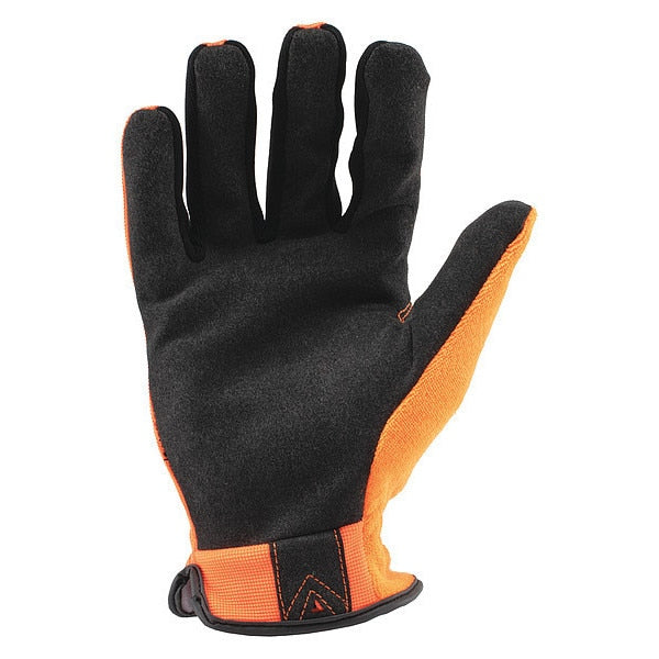 Hi-Vis Mechanics Touchscreen Gloves, L, Orange, Single Layer, Polyester