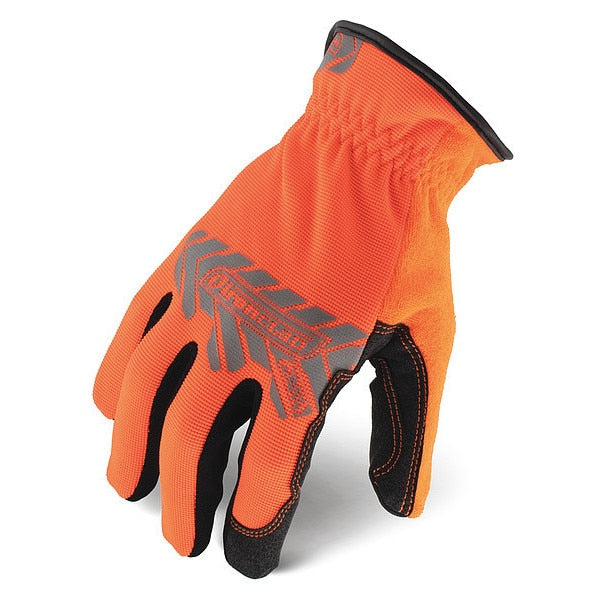 Hi-Vis Mechanics Touchscreen Gloves, L, Orange, Single Layer, Polyester