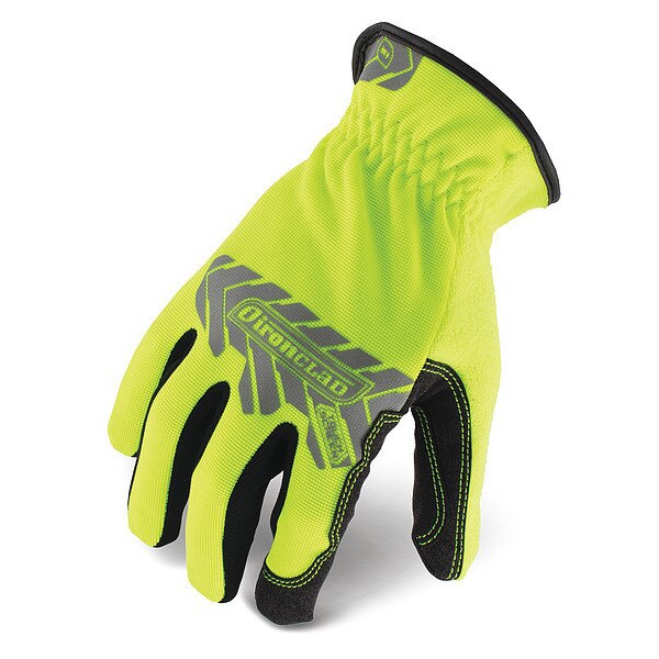 Hi-Vis Mechanics Touchscreen Gloves, XL, Yellow, Single Layer, Polyester