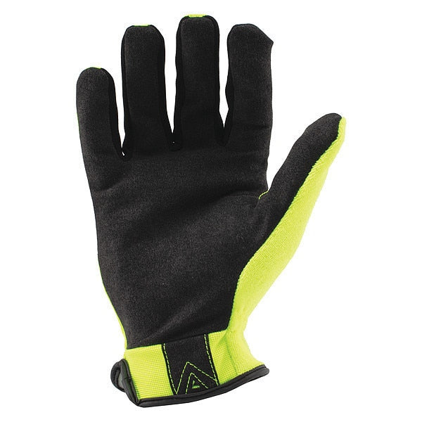 Hi-Vis Mechanics Touchscreen Gloves, M, Yellow, Single Layer, Polyester
