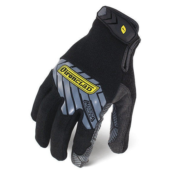 Mechanics Touchscreen Gloves, S, Black/Silver, Single Layer, Polyester