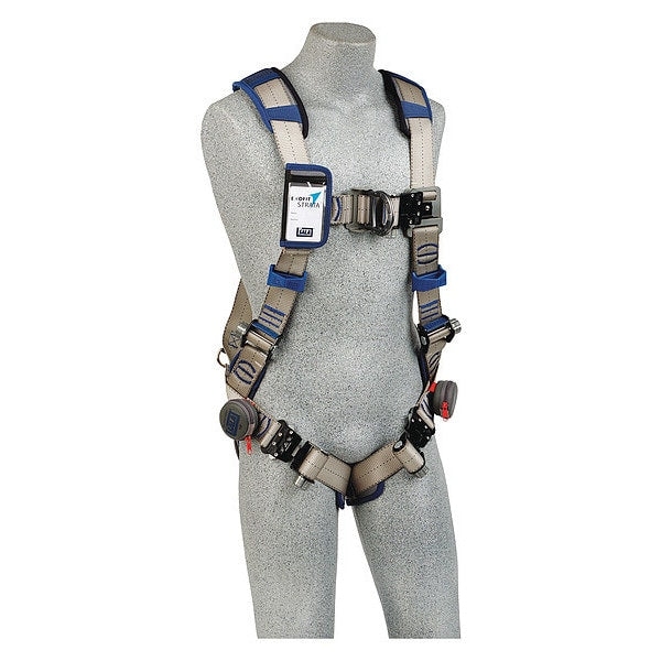Full Body Harness, Vest Style, XL, Polyester, Blue/Gray