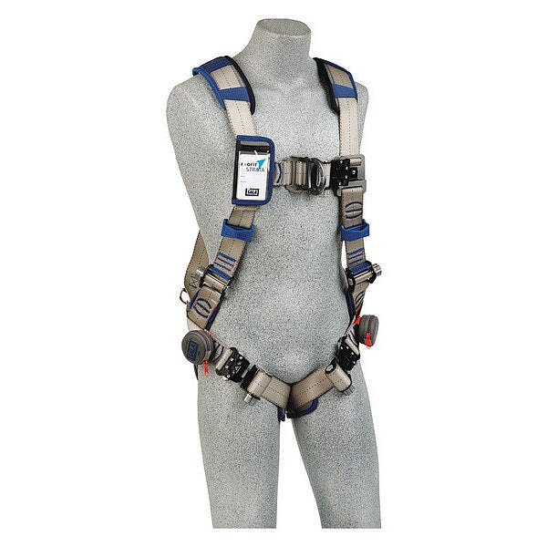 Full Body Harness, Vest Style, S, Polyester, Blue/Gray
