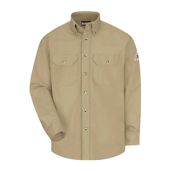 Flame-Resistant Collared Shirt, Khaki