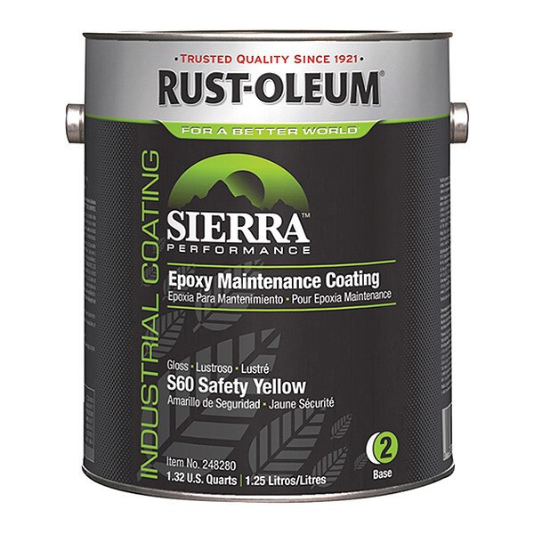 Epoxy Activator and Finish, SAFETY YELLOW, Gloss, 1 gal, 230 to 340 sq ft/gal, Sierra Series
