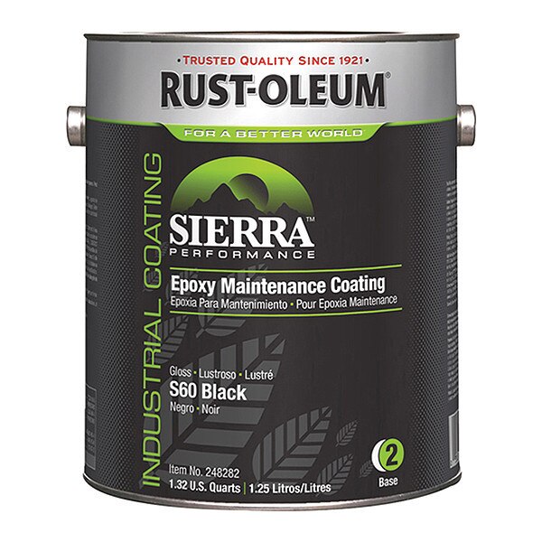 Epoxy Maintenance Coating, Black, Gloss, 1 gal, 230 to 340 sq ft/gal, Sierra Series