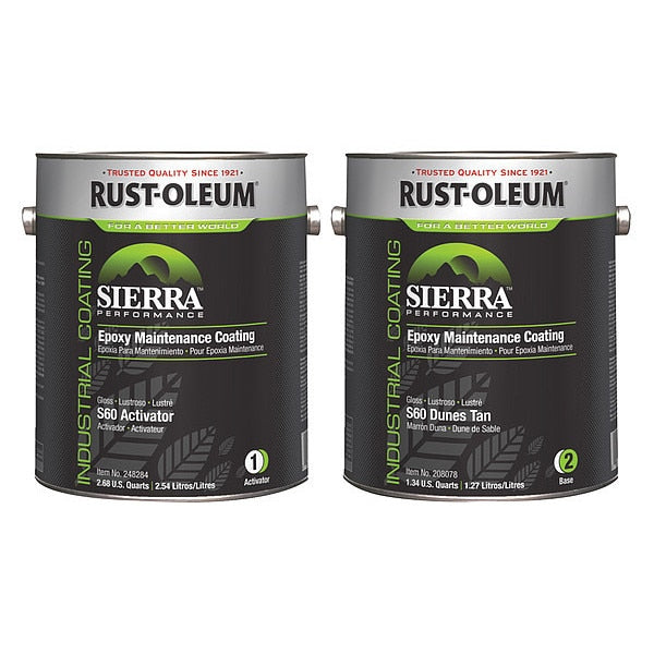 1 gal Floor Coating Kit, Gloss Finish, Gray, Water Base