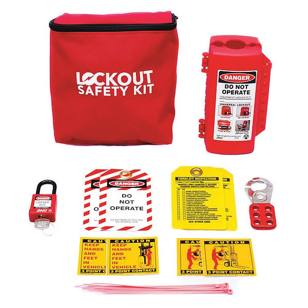 Portable Lockout Kit, Filled, Canvas, Red