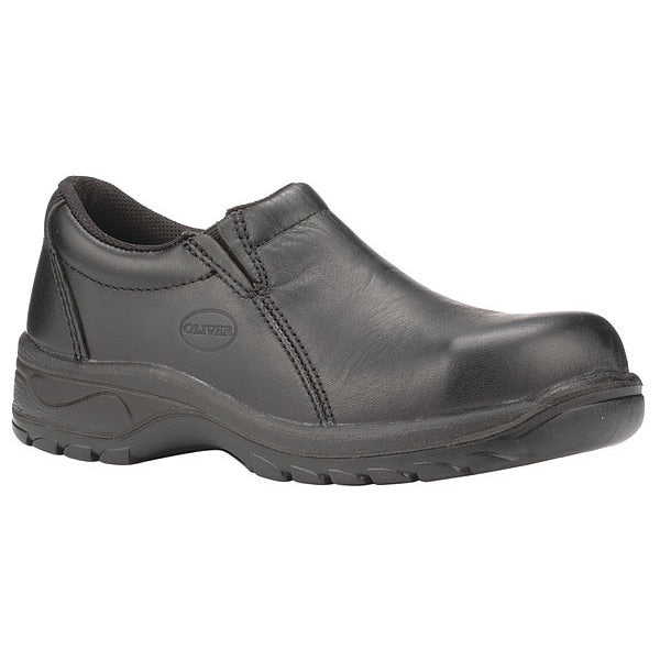 Size 6 Women's Loafer Shoe Steel Work Shoe, Black