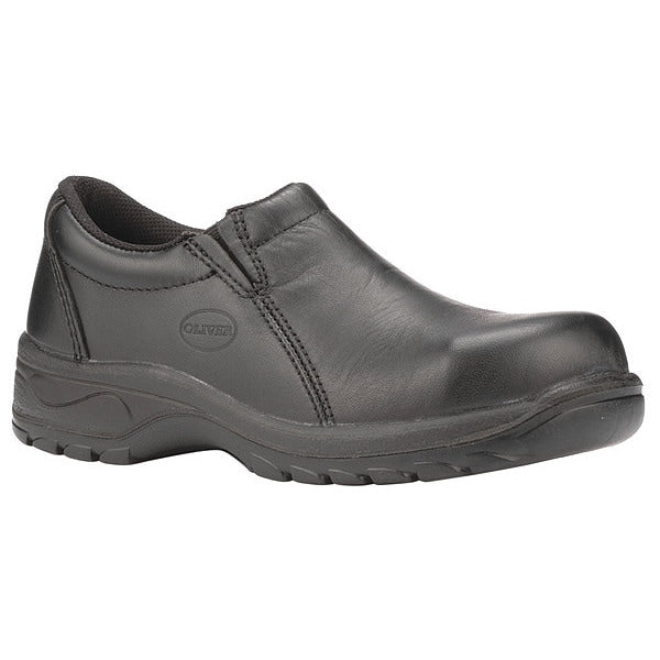 Size 8 Women's Loafer Shoe Steel Work Shoe, Black