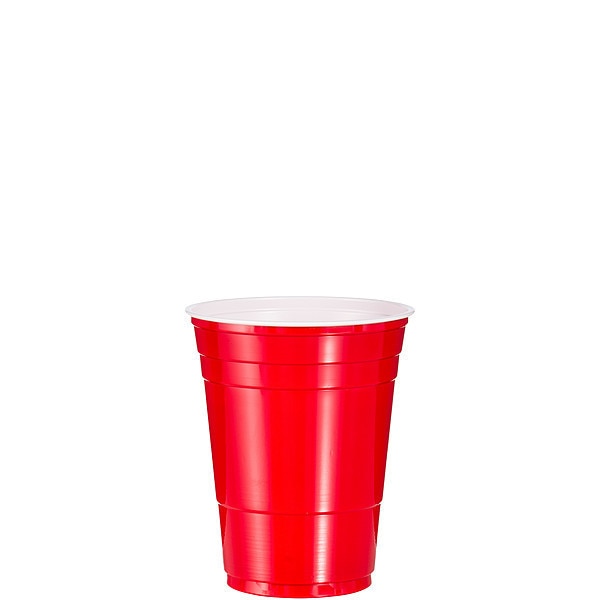 Disposable Cold Cup 16 oz. Red, Plastic, Pk1000