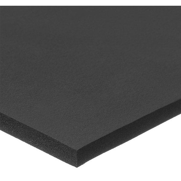 Foam Sheet, Water-Resistant Closed Cell, 6 in W, 6 in L, 1/4 in Thick, Black