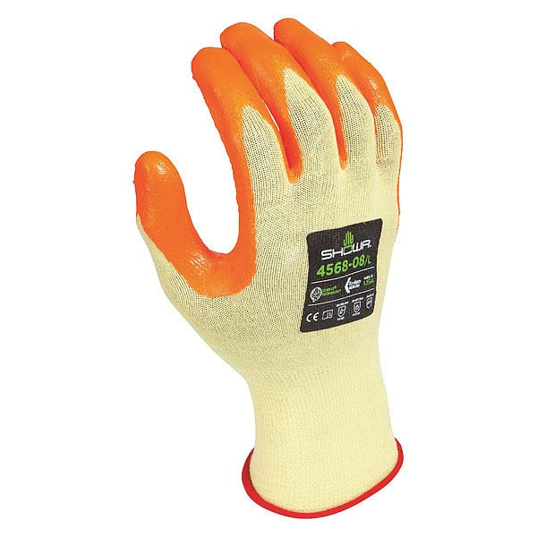 Cut Resistant Coated Gloves, A4 Cut Level, Nitrile, L, 1 PR
