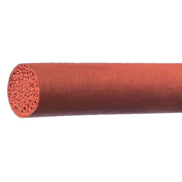 Silicone Cord, Diameter 3/8 in, Red
