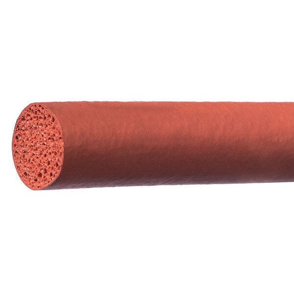 Silicone Cord, Diameter 1/4 in, Red