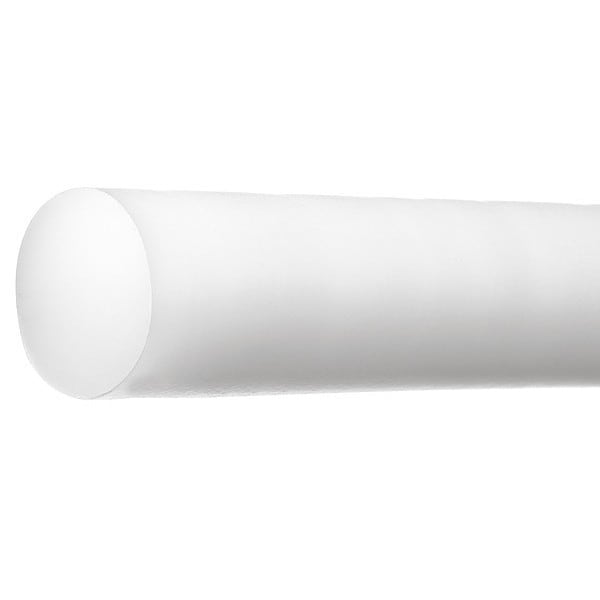 White Acetal Plastic Rod 5 ft L, 1/2 in Dia.