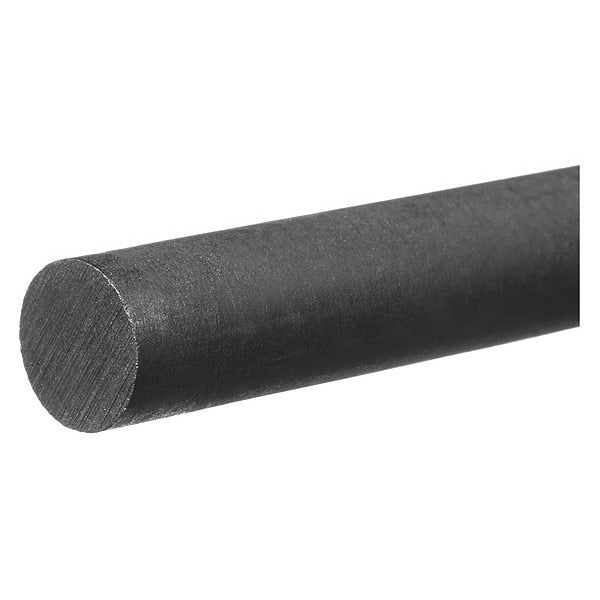 Black Acetal Plastic Rod 2 ft L, 7/16 in Dia.