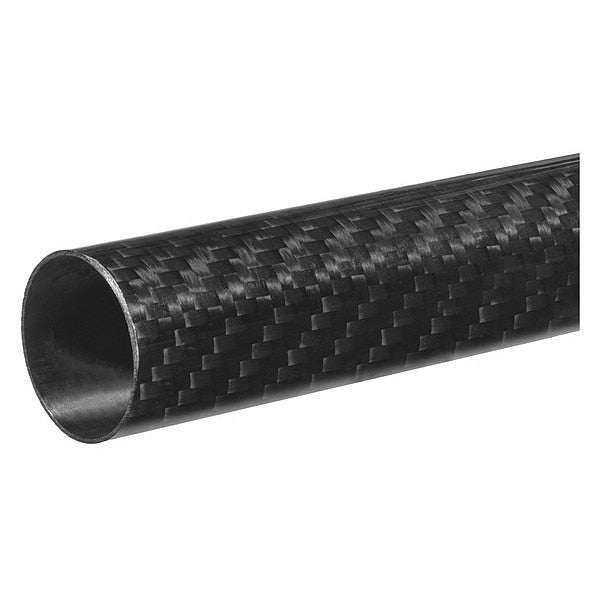 Black Carbon Fiber Tube Stock 6 ft L, 7/8 in Inside Dia, 1 in Outside Dia