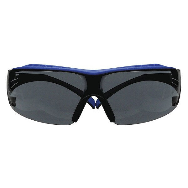 Safety Glasses, Wraparound Blue Polycarbonate Lens, Anti-Fog, Scratch-Resistant
