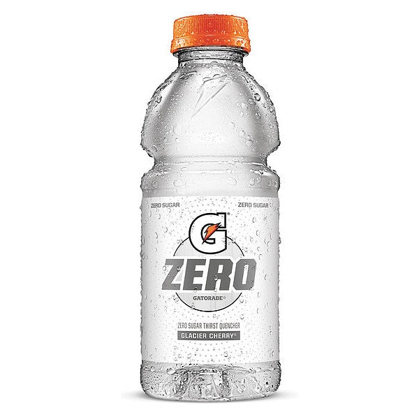G Zero Sports Drink, Sugar Free, 20 oz ready to drink, Glacier Cherry, 24 Pack