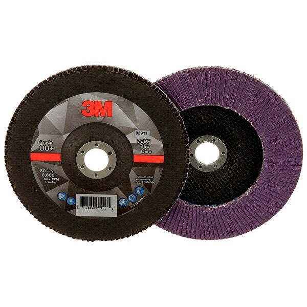 Flap Disc, 7 in Dia, 7/8 in Arbor, 80 Grit