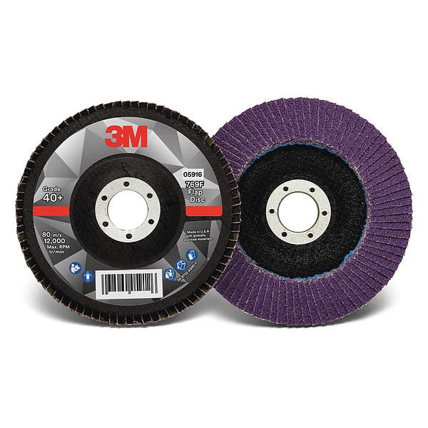 Flap Disc, 5 in Dia, 7/8 in Arbor, 40 Grit