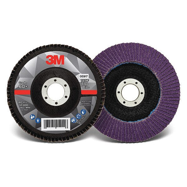 Flap Disc, 5 in Dia, 7/8 in Arbor, 60 Grit