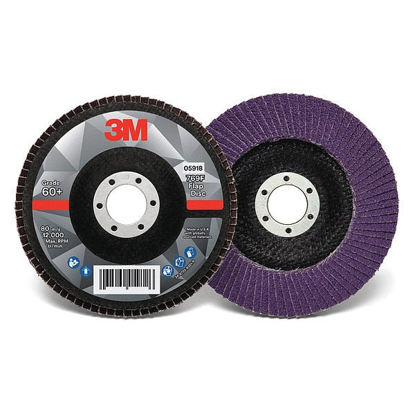 Flap Disc, 5 in Dia, 7/8 in Arbor, 60 Grit