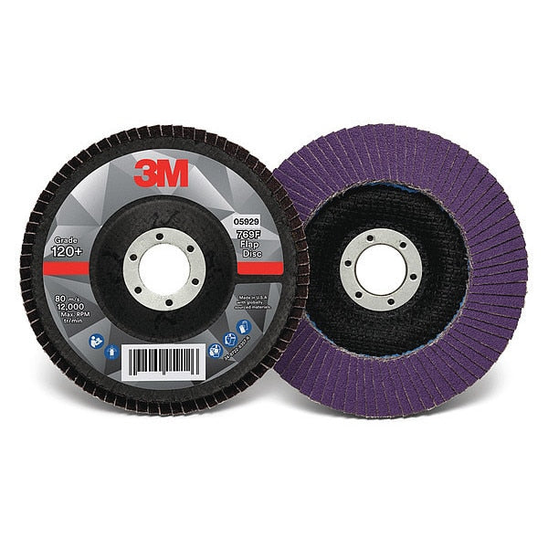 Flap Disc, 5 in Dia, 7/8 in Arbor, 120 Grit