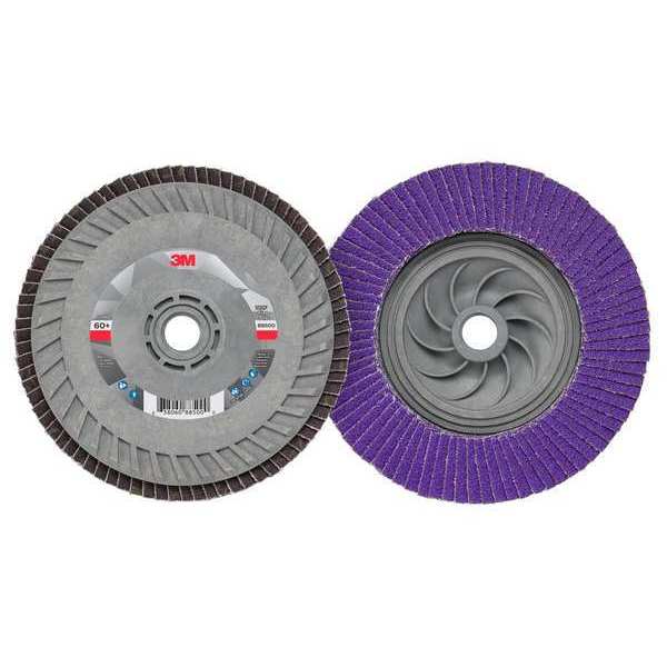 Flap Disc, 5 in Dia, 5/8 in Arbor, 60 Grit
