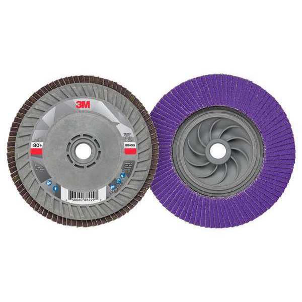 Flap Disc, 5 in Dia, 5/8 in Arbor, 80 Grit
