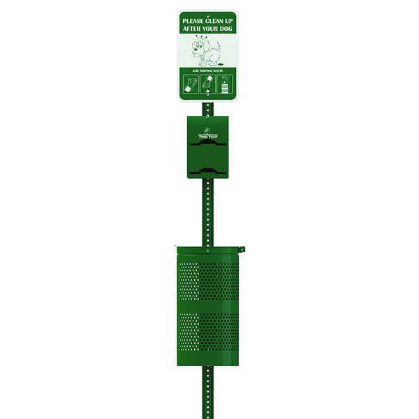 10 gal. Round Green Trash Can