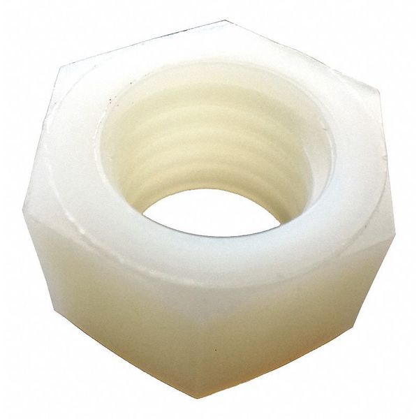 Machine Screw Nut, M6-1.00, Nylon, Not Graded, Plain, 5.40 mm Ht, 25 PK