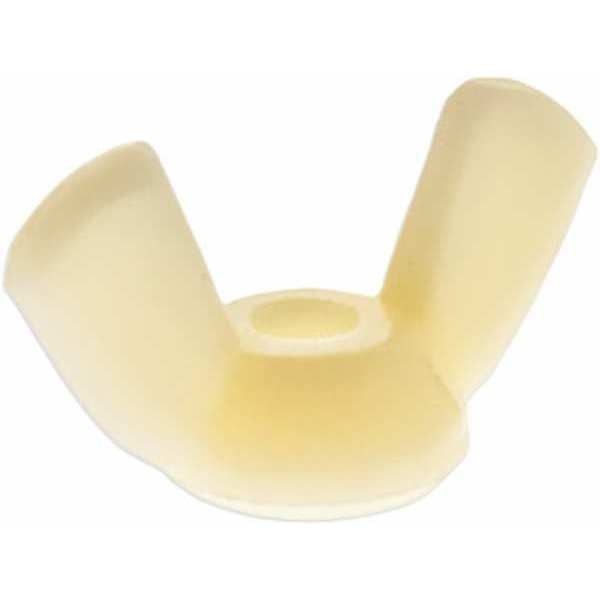Wing Nut, #6-32, Nylon, Plain, 0.48 in Ht, 29/32 in Max Wing Span, 10 PK