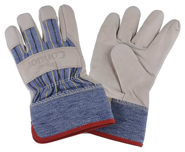 Leather Gloves, Sfty Cuff, Blue/Tan, 2XL, PR