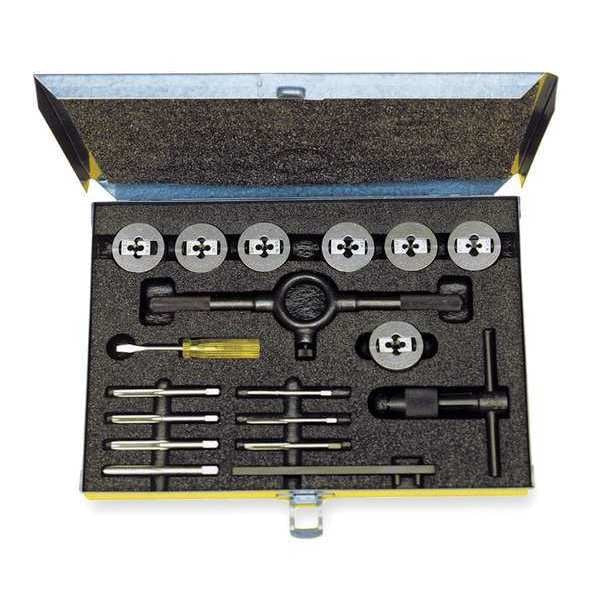 16PC Plug Hand Tap and Two-Piece Die Set 5514 Cle-line 7 Sizes M6 To M18