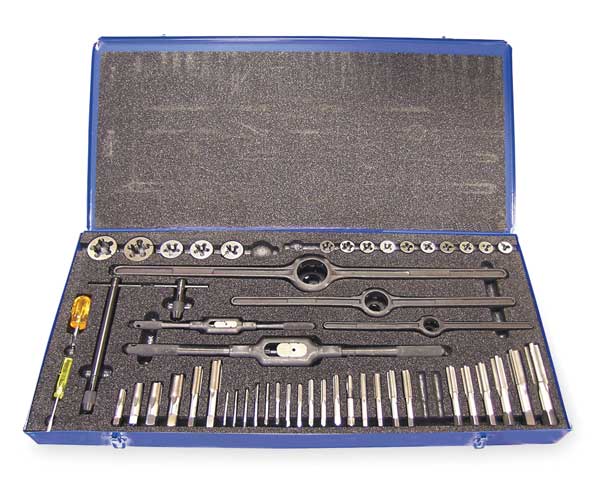 52PC HSSPlugHandTap & CarbonRndAdj Die Set Cle-Line 28 Sizes 4-40 To 1-14, 1/4-18 To 1/2-14, M14&M18