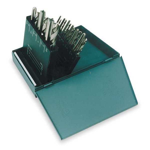 18PC Jobber Drill and Plug Hand Tap Set CL 150D/1002 Bright HSS #36, #29, #25, #21, #7, F, 5/16, U, 27/64